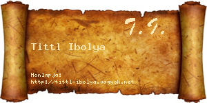 Tittl Ibolya névjegykártya